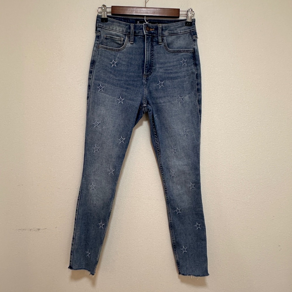 Hollister Star Curvy High-Rise Crop Super Skinny Jeans Blue W26‎ L26 (26x25)